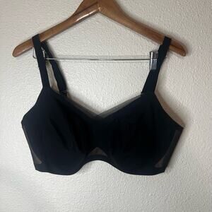 HONEYLOVE Crossover Bralette 1X 40C 40D Black Sheer Mesh Wire-Free Comfort